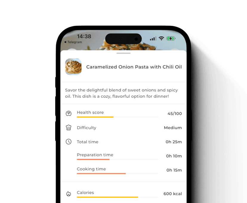 Nutrition tracking in Chef Engine app